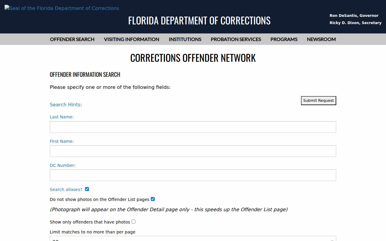 Gadsden County criminal records Florida corrections search
