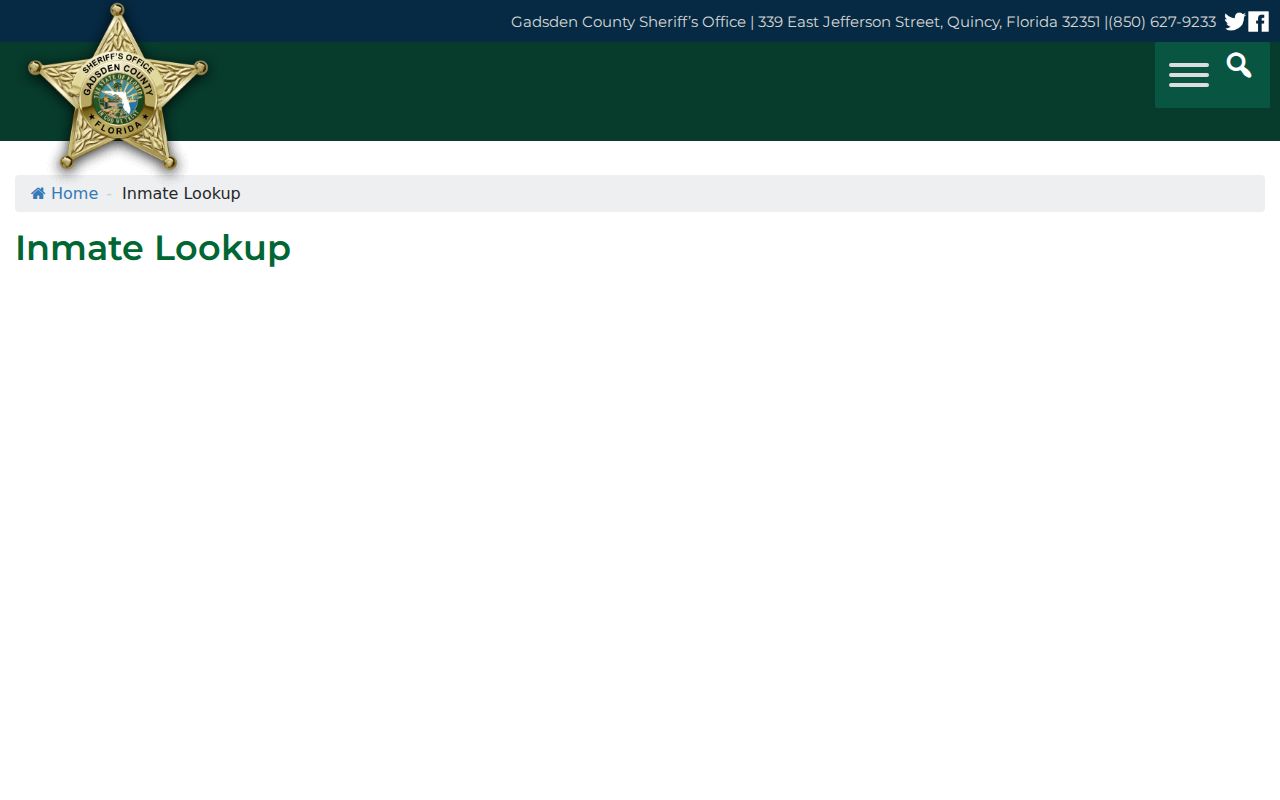 Gadsden County arrest lookup through the GCSO inmate page