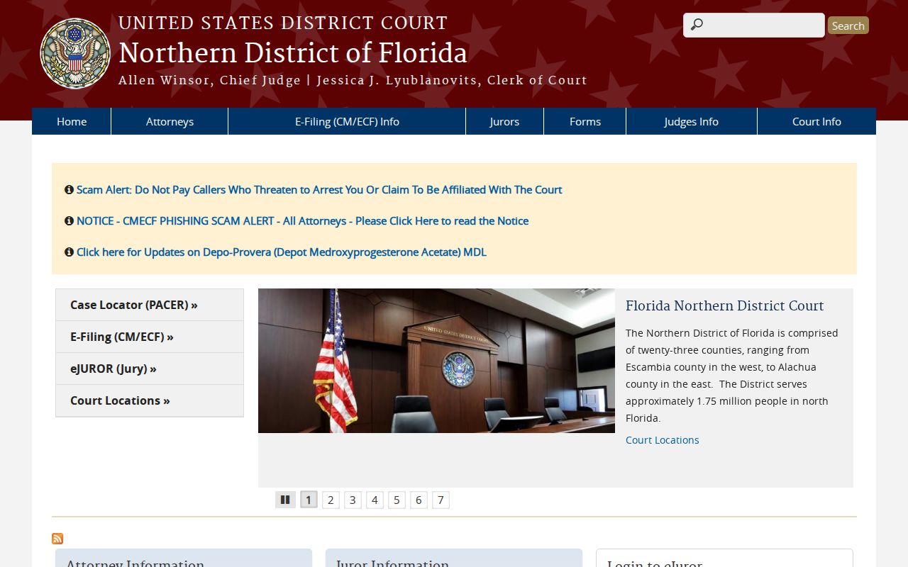 Gadsden County federal criminal court cases in Northern District of Florida