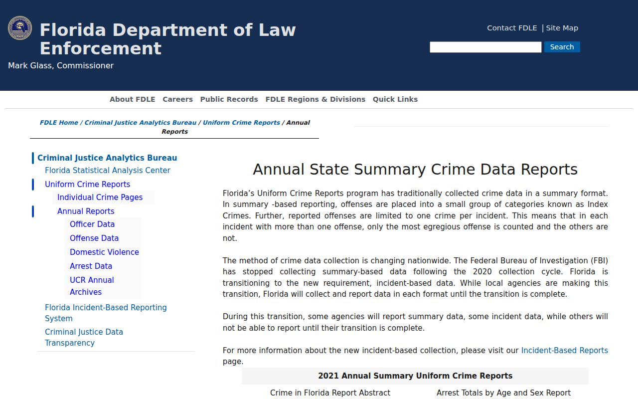 Midway criminal records and FDLE crime report library